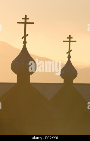 Russisch-orthodoxe Kirche in Kodiak, Alaska. Stockfoto