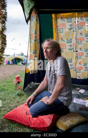 Die "transformierende Life-Coach" Raj Carr beim Glastonbury Festival 2014 Stockfoto