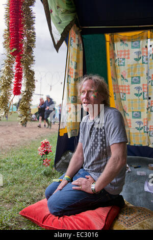 Die "transformierende Life-Coach" Raj Carr beim Glastonbury Festival 2014 Stockfoto