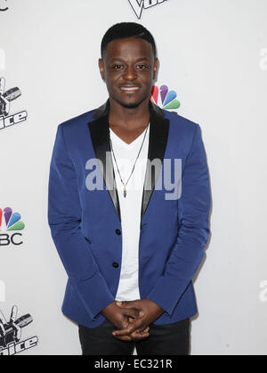 Los Angeles, Kalifornien, USA. 8. Dezember 2014. Damien Lawson Teilnahme an NBC "The Voice" statt Staffel 7 Top 5 Finalisten Red Carpet Event im Hyde in Los Angeles, Kalifornien am 8. Dezember 2014. 2014-Credit: D. Long/Globe Fotos/ZUMA Draht/Alamy Live-Nachrichten Stockfoto