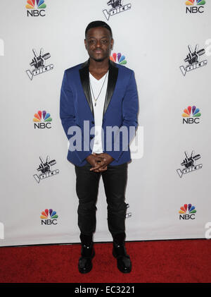 Los Angeles, Kalifornien, USA. 8. Dezember 2014. Damien Lawson Teilnahme an NBC "The Voice" statt Staffel 7 Top 5 Finalisten Red Carpet Event im Hyde in Los Angeles, Kalifornien am 8. Dezember 2014. 2014-Credit: D. Long/Globe Fotos/ZUMA Draht/Alamy Live-Nachrichten Stockfoto