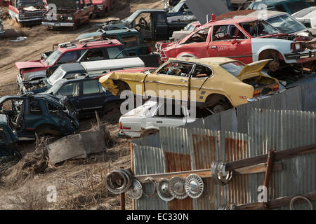 Vereinigte Staaten, Okanogan County, Brewster, Auto Schrottplatz Stockfoto