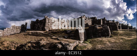 Inka Mauerwerk von Sacsayhuaman, 15. Jahrhundert. Cuzco. Peru Stockfoto