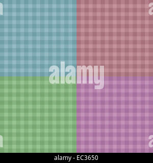 Einfach aneinander rot, blau, rosa und grün "Gingham" Stockfoto