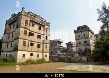 Kaiping Diaolou und Dörfer wurden im Jahr 2007 in die Liste des UNESCO-Weltkulturerbes hinzugefügt. Stockfoto