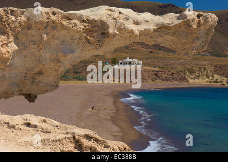 Cabo de Gata, Los Escullos, Playa del Arco, Strand El Arco, Cabo de Gata-Nijar Natural Park, Almeria, Andalusien, Spanien, Europa Stockfoto