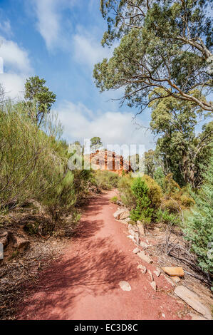 Ein Wanderweg in den robust schön Flinders Ranges im australischen Outback. Stockfoto