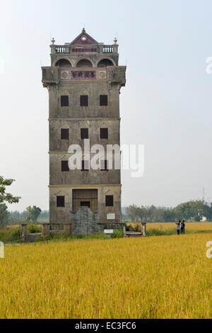 Kaiping Diaolou und Dörfer wurden im Jahr 2007 in die Liste des UNESCO-Weltkulturerbes hinzugefügt. Stockfoto