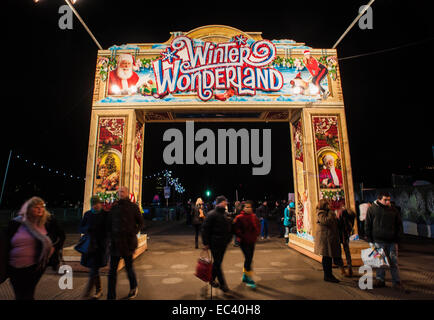 London, UK. 8. Dezember 2014. Leute, die Spaß im Winter-Wunderland im Hyde Park, London Credit: Giulia Fiori/Alamy Live News Stockfoto