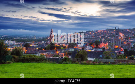 Cork City-Blick von St. Patrick Hill Stockfoto