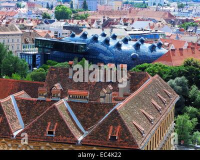 Grazer Kunsthaus Dachlandschaft Stockfoto