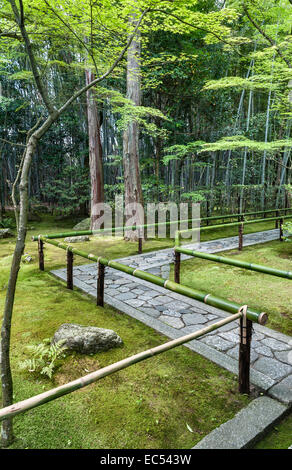 Koto-in Zen-Tempel Daitoku-Ji, Kyoto, Japan. Der Zugangsweg vom Haupttor führt durch einen Bambushain Stockfoto