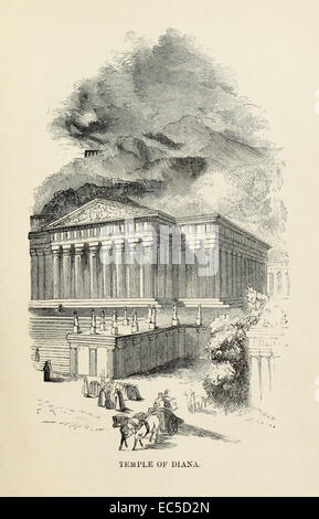 Diana-Tempel, eines der sieben Weltwunder der Antike, Illustration von William Harvey. Siehe Beschreibung für mehr Informationen. Stockfoto