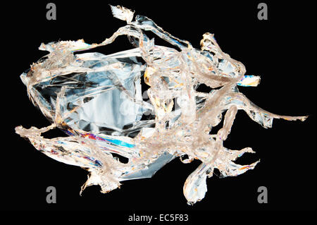 Durchscheinende Objekte in polarisiertem Licht Stockfoto