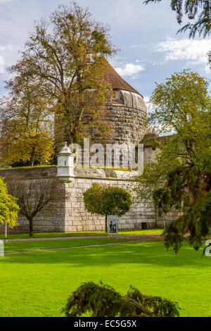 Alte Stadt-Mauer, Solothurn, Schweiz, Europa. Stockfoto