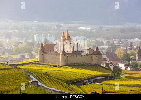 Schloss Aigle, Kanton Waadt, Schweiz. Stockfoto