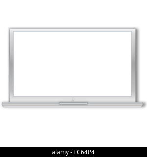 Einzigen modernen Laptop in weißen Hintergrund isoliert Stockfoto