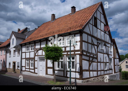 Fachwerkhäusern Warburg, Kreis Höxter, Nord Rhein Westfalen, Deutschland, Europa Stockfoto