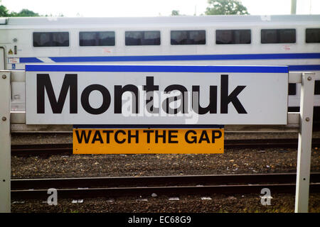 Montauk Bahnhof in Long Island New York Stockfoto