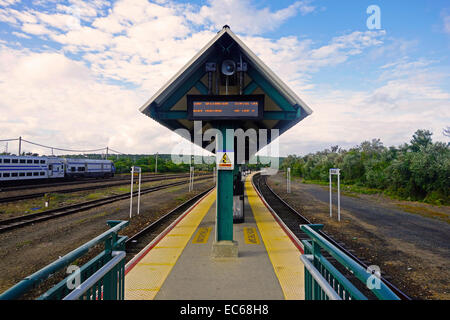 Montauk Bahnhof in Long Island New York Stockfoto