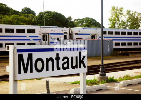 Montauk Bahnhof in Long Island New York Stockfoto