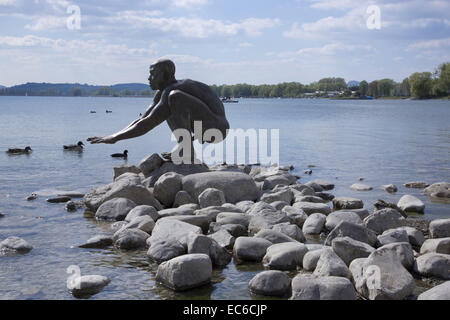 El Nino-Skulptur am Bodensee, Radolfzell, Baden-Württemberg, Deutschland, Europa Stockfoto