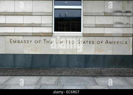 39 Amerika amerikanische Amp Berlin Botschaft Fassade im Pariser Platz Staaten Vereinigte Wort Stockfoto