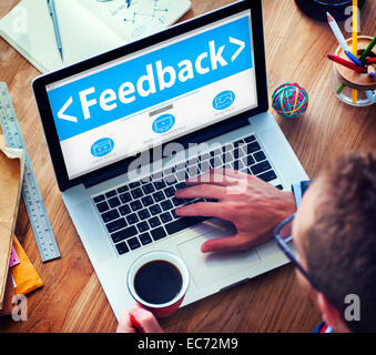 Feedback Zufriedenheit Informationen Business Office Konzept arbeiten Stockfoto