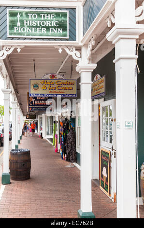 Front Street Läden in Lahaina, Maui Stockfoto