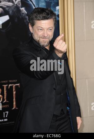 Los Angeles, Kalifornien, USA. 9. Dezember 2014. Andy Serkis im Ankunftsbereich für der HOBBIT: die Schlacht der fünf HEERE Premiere, der Dolby Theater in Hollywood und Highland Center, Los Angeles, CA 9. Dezember 2014. Bildnachweis: Dee Cercone/Everett Collection/Alamy Live-Nachrichten Stockfoto