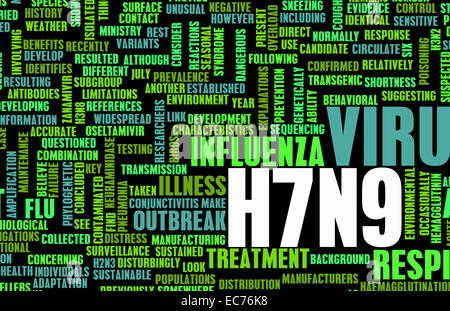 H7N9 Konzept als medizinische Forschungsthema Stockfoto