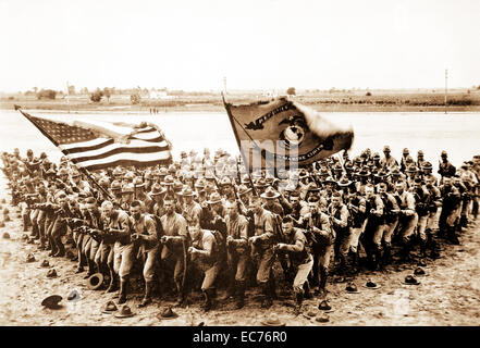 "Erste Kampf."  Eine Gruppe von US-Marines.  1918. Stockfoto