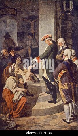 Joseph II., Kaiser des Heiligen Römischen Reiches, Hungersnot in Prag 1770 Stockfoto