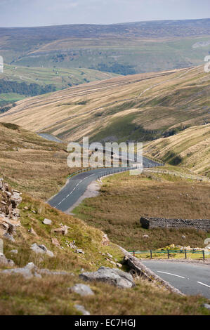 Buttertubs Pass von Hawes, unterwegs in Swaledale. North Yorkshire, Großbritannien Stockfoto