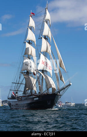 Großsegler Mercedes bei der Falmouth groß Schiffe Regatta Stockfoto