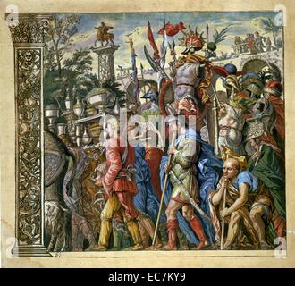 Der Triumph des Julius Caesar von Andrea Andreani, 1599. Platte 6 aus der Serie, die Menschen in der Siegeszug von Julius Caesar Stockfoto