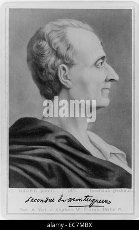 Malerei zeigt ein Porträt des französischen politischen Philosophen Charles-Louis de Secondat, Baron De La Brède et de Montesquieu Stockfoto