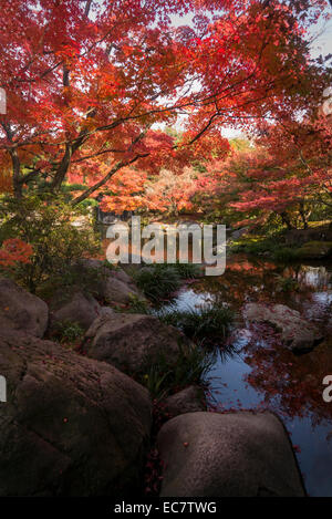 Kokoen Garten neben Burg Himeji in Japan. Stockfoto