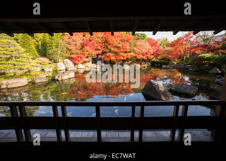 Kokoen Garten neben Burg Himeji in Japan. Stockfoto