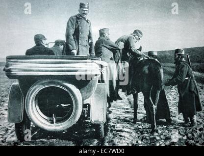 Peter i. (29. Juni 1844 – 16. August 1921);    König von Serbien;   während des Rückzugs nach Albanien im ersten Weltkrieg Stockfoto