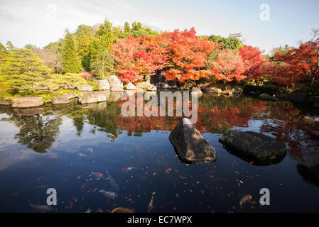 Kokoen Garten neben Burg Himeji in Japan. Stockfoto