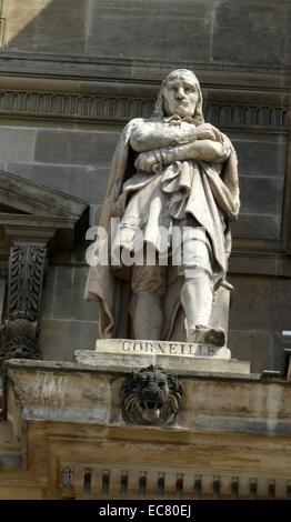 Marmorstatue des französischen Dramatiker Pierre Corneille (1606-1684). Vom 17. Jahrhundert. Stockfoto