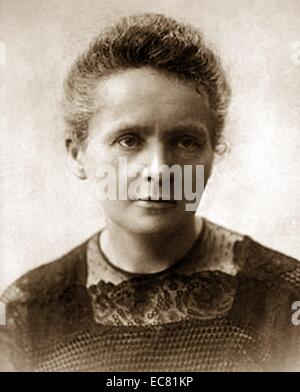 Foto von Marie Sklodowska-Curie (1867-1934) eine Polnische und Naturalisiert - französische Physiker, Nobelpreisträger und Chemiker, der bahnbrechende Forschung auf Radioaktivität durchgeführt. Vom 1900 Stockfoto