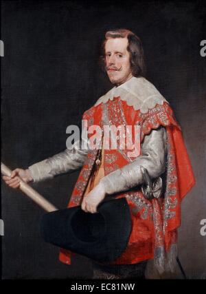 Porträt von Philipp IV., König von Spanien (1605-1665). Von Velázquez, Diego Rodríguez de Silva y (1599-1660), spanischer Maler, war der führende Künstler, der in den Hof von König Philip IV und einer der wichtigsten Maler des Spanischen Goldenen Zeitalters gemalt. Vom 17. Jahrhundert Stockfoto