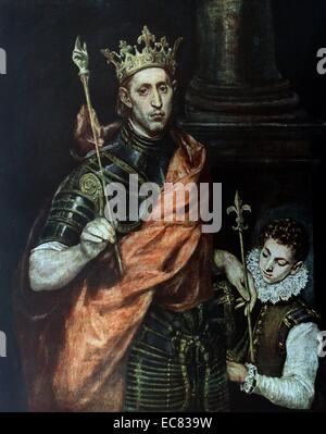 St. Louis König von Frankreich mit einer Seite von El Greco c.1590 Stockfoto
