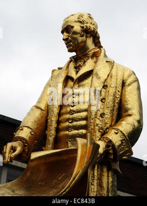 William Bloye die Statue von Matthew Boulton; James Watt und William Murdoch; drei der berühmtesten Männer von Birmingham. Es war, die Teil eines Civic Center Komplex geworden, aber die einzigen Teile, die überhaupt durchgeführt wurden, waren Baskerville Haus und in der Halle der Erinnerung in Centenary Square. Stockfoto