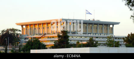 Die Knesset Einkammerparlament in Israel. Wie die Legislative des israelischen Staates; der Knesset übergibt alle Gesetze; wählt den Präsidenten und Premierminister; billigt das Kabinett und der Arbeit der Regierung überwacht. Stockfoto