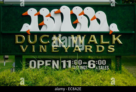 Duck walk Weinberge in Southampton Long Island NY Stockfoto