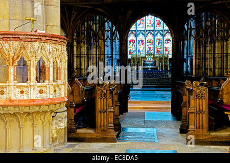 Innenraum der St. Marien Kirche, Beverley, leicht Yorkshire, England UK Stockfoto