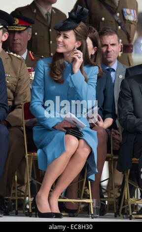 Duke of Cambridge, Prinz William und Catherine, Herzogin von Cambridge besuchen den 70. Jahrestag des d-Day Landungen Normandie mit: Catherine Duchess of Cambridge, Kate Middleton wo: Arromanches, Frankreich bei: 6. Juni 2014 Stockfoto